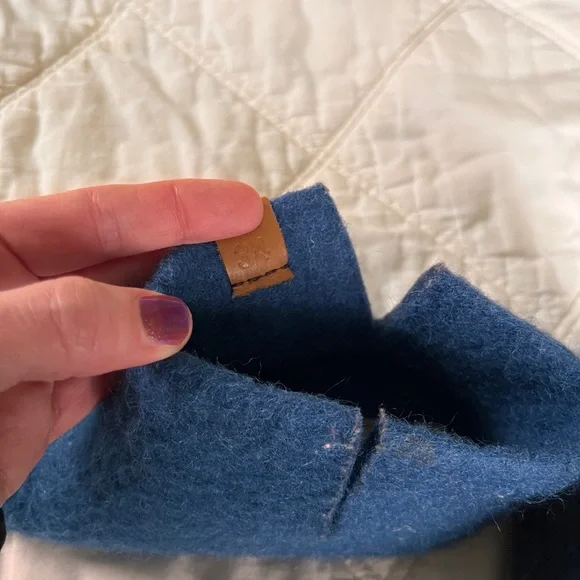 Babushka Blue Kids Wool Slippers - Picture 5 of 5